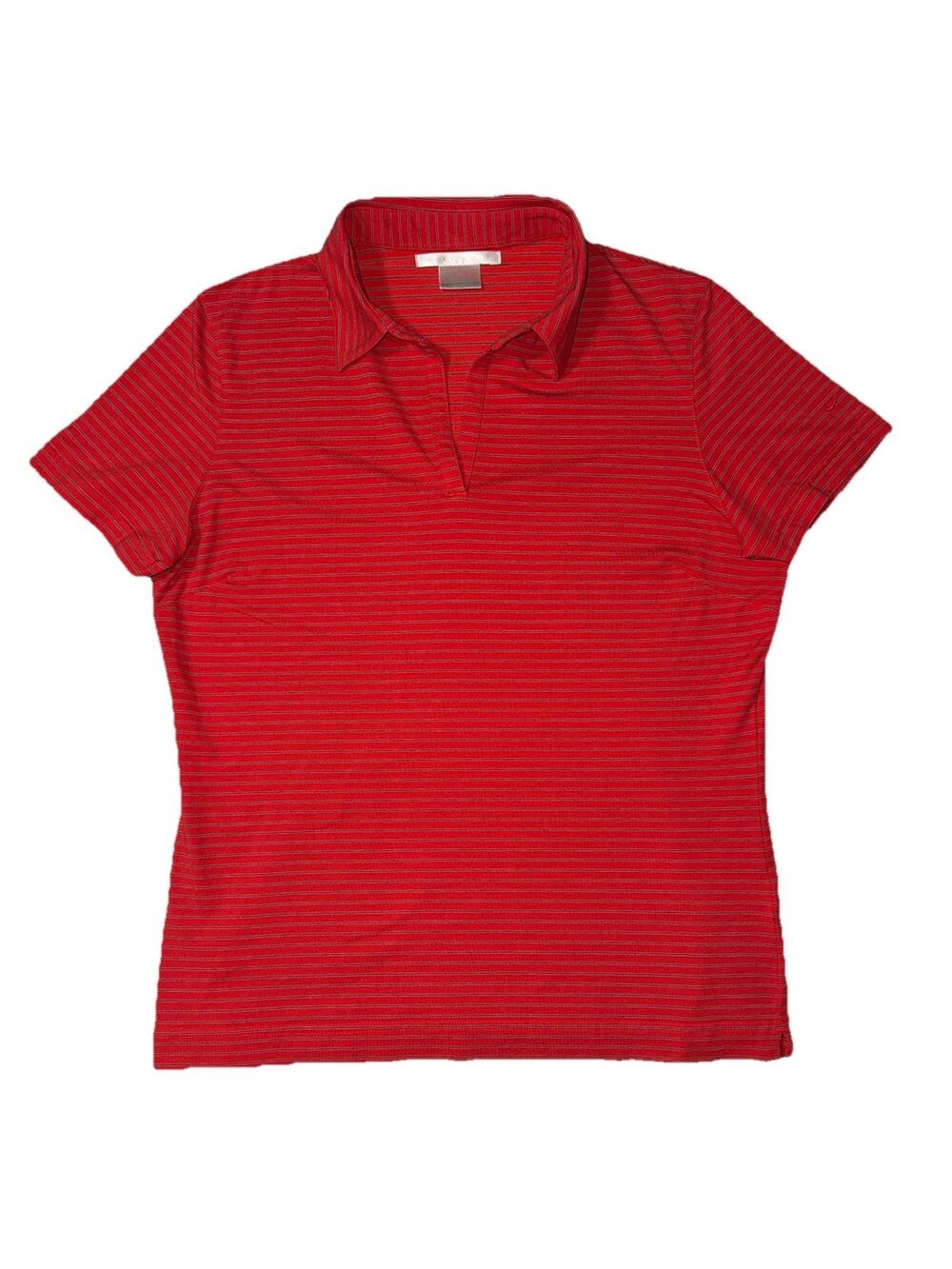 Nike Women's Dri-FIT Tech Stripe Golf Polo - Red - Size L